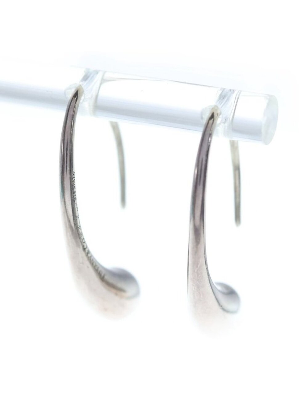 Tiffany & Co Elsa Peretti Teardrop Hoop Earrings Silver